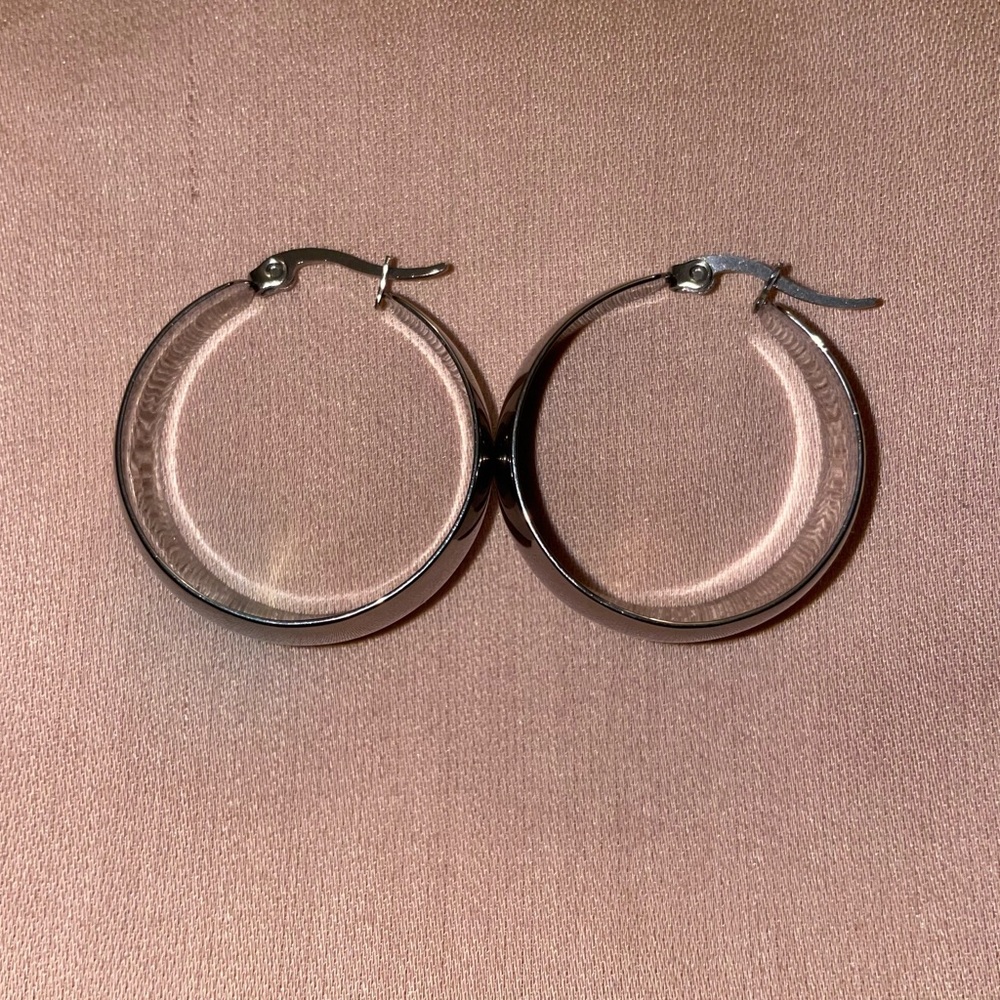 Delicate Silver Clasp Hoop Earrings